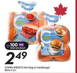 Sobeys COMPLIMENTS Hot Dog or Hamburger Buns offer
