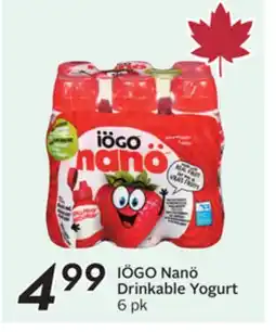 Sobeys IÖGO Nanö Drinkable Yogurt offer