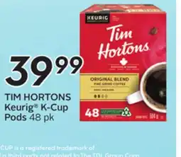 Sobeys TIM HORTONS Keurig K-Cup Pods offer