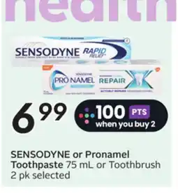 Sobeys SENSODYNE or Pronamel Toothpaste offer