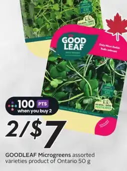 Sobeys GOODLEAF Microgreens offer
