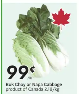 Sobeys Bok Choy or Napa Cabbage offer