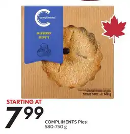 Sobeys COMPLIMENTS Pies offer