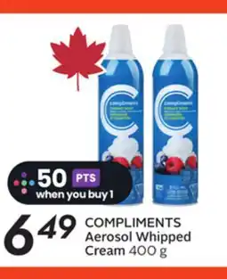 Sobeys COMPLIMENTS Aerosol Whipped Cream offer