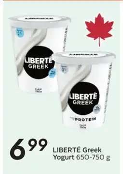 Sobeys LIBERTÉ Greek Yogurt offer