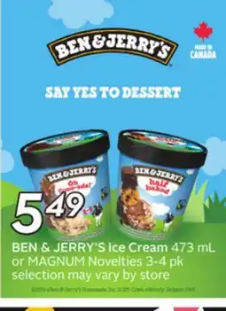 Sobeys BEN & JERRY'S Ice Cream offer