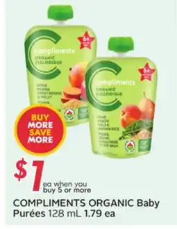 Sobeys COMPLIMENTS ORGANIC Baby Purées offer
