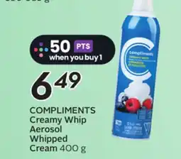 Sobeys COMPLIMENTS Creamy Whip Aerosol Whipped Cream offer