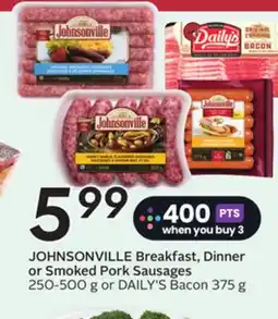 Sobeys JOHNSONVILLE Breakfast, Dinner or Smoked Pork Sausages offer