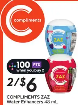 Sobeys COMPLIMENTS ZAZ Water Enhancers offer