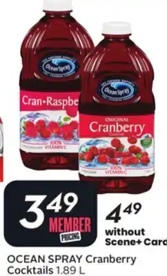 Sobeys OCEAN SPRAY Cranberry Cocktails offer