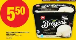 No Frills BREYERS CREAMERY STYLE ICE CREAM, 1.41 L offer