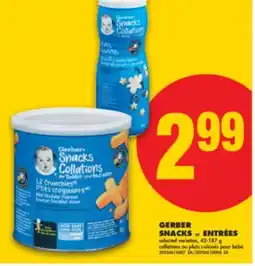 No Frills GERBER SNACKS or ENTRÉES, 42-187 g offer