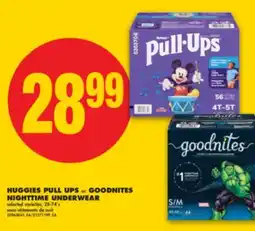 No Frills HUGGIES PULL UPS or GOODNITES NIGHTTIME UNDERWEAR, , 28-74' s offer
