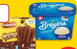 No Frills BREYERS CLASSIC, 1.41 L or FUDGSICLE NOVELTIES, 4-12's offer