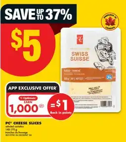 No Frills PC CHEESE SLICES, 140-170 g offer