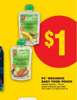 No Frills PC ORGANICS BABY FOOD POUCH, 128 mL offer