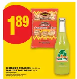 No Frills EXCELSIOR CRACKERS 225-300 g or JARRITOS SOFT DRINK 370 mL offer