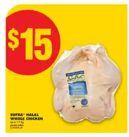 No Frills SUFRA HALAL WHOLE CHICKEN, UP TO 1.7KG offer