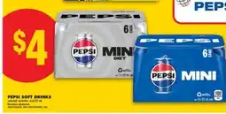 No Frills PEPSI SOFT DRINKS, 6x222 mL offer