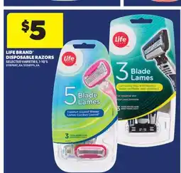 Real Canadian Superstore LIFE BRAND DISPOSABLE RAZORS, 1-10' S offer
