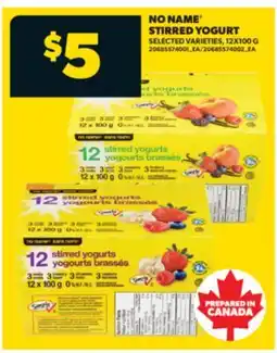 Real Canadian Superstore NO NAME STIRRED YOGURT, 12X100 G offer