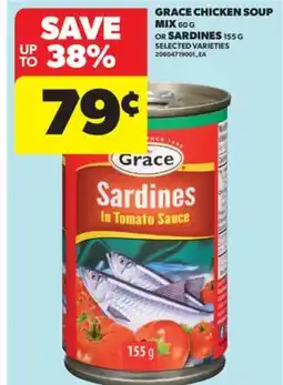 Real Canadian Superstore GRACE CHICKEN SOUP MIX, 60 G OR SARDINES, 155 G offer