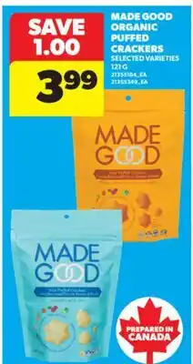 Real Canadian Superstore MADE GOOD ORGANIC PUFFED CRACKERS, 121 G offer