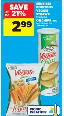 Real Canadian Superstore SENSIBLE PORTIONS VEGGIE STRAWS, 120/142 G OR CHIPS, 141 G offer