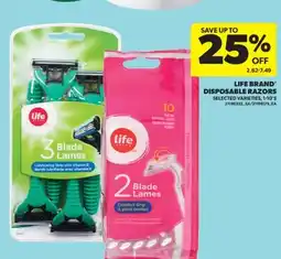 Real Canadian Superstore LIFE BRAND DISPOSABLE RAZORS, 1-10' S offer