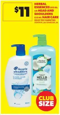 Real Canadian Superstore HERBAL ESSENCES, 865 ML OR HEAD AND SHOULDERS, 835 ML HAIR CARE offer