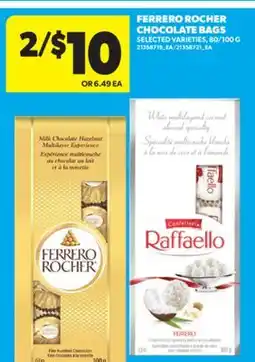 Real Canadian Superstore FERRERO ROCHER CHOCOLATE BAGS, 80/100 G offer