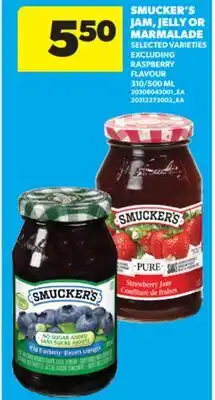 Real Canadian Superstore SMUCKER'S JAM, JELLY OR MARMALADE, 310/500 ML offer