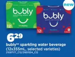 Real Canadian Superstore BUBLY TM SPARKLING WATER BEVERAGE, 12X355ML offer