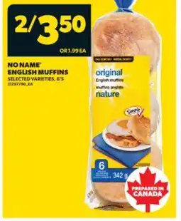 Real Canadian Superstore NO NAME ENGLISH MUFFINS, 6'S offer