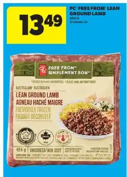 Real Canadian Superstore PC FREE FROM LEAN GROUND LAMB, 454 G offer