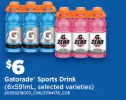 Real Canadian Superstore GATORADE SPORTS DRINK, 6X591ML offer