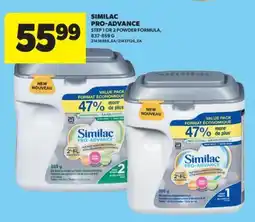 Real Canadian Superstore SIMILAC PRO-ADVANCE STEP 1 OR 2 POWDER FORMULA, 837-859 G offer