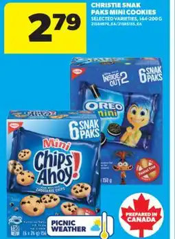 Real Canadian Superstore CHRISTIE SNAK PAKS MINI COOKIES, 144-200 G offer