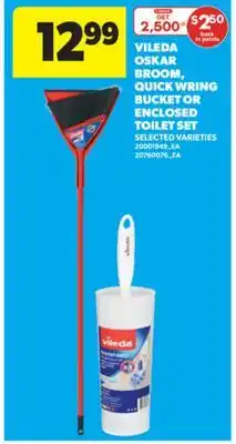 Real Canadian Superstore VILEDA OSKAR BROOM, QUICK WRING BUCKET OR ENCLOSED TOILET SET offer