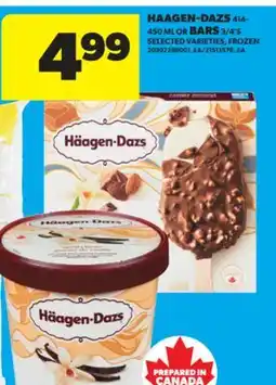 Real Canadian Superstore HAAGEN-DAZS, 414-450 ML OR BARS, 3/4'S offer