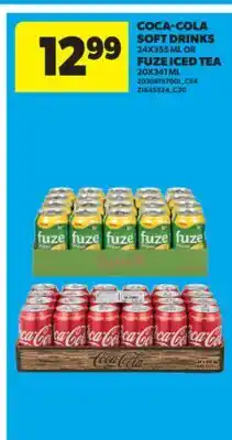 Real Canadian Superstore COCA-COLA SOFT DRINKS 24X355 ML OR FUZE ICED TEA ML, 20X341 ML offer