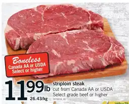 Fortinos STRIPLOIN STEAK offer