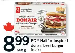 Fortinos PC HALIFAX INSPIRED DONAIR BEEF BURGER, 668 G offer