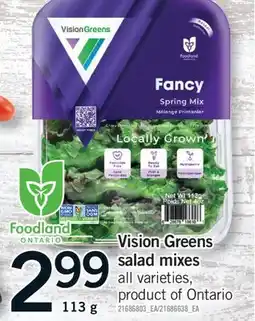 Fortinos VISION GREENS SALAD MIXES, 113 G offer