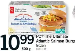 Fortinos PC THE ULTIMATE ATLANTIC SALMON BURGER, 500 G offer