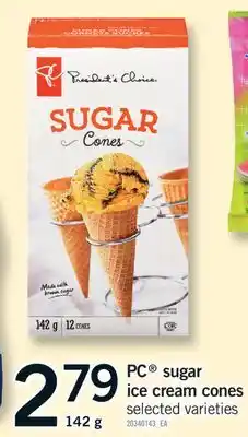 Fortinos PC SUGAR ICE CREAM CONES, 142g offer