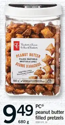 Fortinos PC PEANUT BUTTER FILLED PRETZELS, 680 G offer