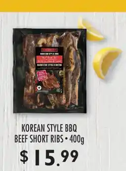 Fortinos KOREAN STYLE BBQ BEEF SHORT RIBS, 400g offer