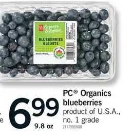 Fortinos PC ORGANICS BLUEBERRIES, 9.8 OZ offer